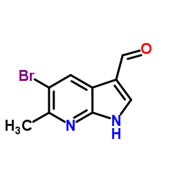 5-bromo-3-formyl-6-methyl-7-azaindole structure