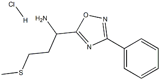 [3-(甲巯基)-1-(3-苯基-1,2,4-恶二唑-5-基)丙基]胺盐酸盐结构式