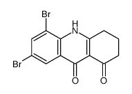 5,7-dibromo-2,3,4,10-tetrahydroacridine-1,9-dione结构式