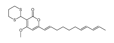 3-[1,3]Dithian-2-yl-4-methoxy-6-((1E,7E,9E)-undeca-1,7,9-trienyl)-pyran-2-one结构式