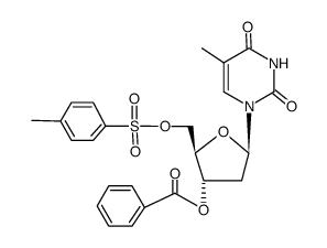 3'-O-benzoyl-5'-O-p-toluenesulfonyl-thymidine结构式
