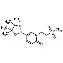 1-[2-(甲基磺酰基)乙基]-5-(4,4,5,5-四甲基-1,3,2-二氧硼杂环戊烷-2-基)-2(1H)-吡啶酮结构式