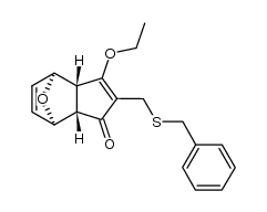 4-benzylthiomethyl-5-ethoxy-exo-10-oxatricyclo[5.2.1.02,6]deca-4,8-dien-3-one结构式