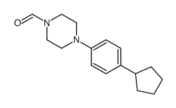 4-(4-cyclopentylphenyl)piperazine-1-carbaldehyde结构式