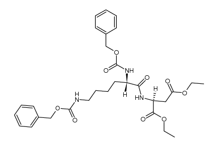 N-(Nα.Nε-bis-benzyloxycarbonyl-L-lysyl)-L-aspartic acid diethyl ester结构式