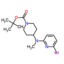 4-[(6-Bromo-pyridin-2-yl)-methyl-amino]-piperidine-1-carboxylic acid tert-butyl ester Structure
