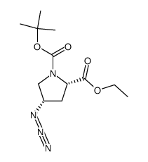 (2S,4S)-4-azido-pyrrolidin-1,2-dicarboxylic acid-1-tert-butyl ester-2-ethyl ester Structure