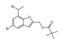 5-bromo-7-(1-bromoethyl)-2-trimethylacetoxymethylbenzofuran结构式