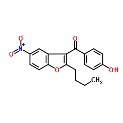 2-丁基-3-(4-羟基苯甲酰基)-5-硝基苯并呋喃结构式