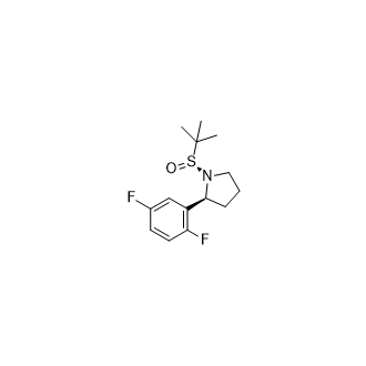 (2S)-2-(2,5-Difluorophenyl)-1-[(S)-(1,1-dimethylethyl)sulfinyl]pyrrolidine Structure
