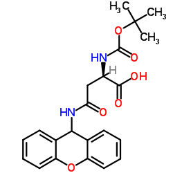 N-叔丁氧羰基-N'-氧蒽基-D-天门冬酰胺结构式