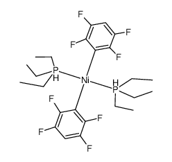 trans-bis(triethylphosphine)bis(2,3,5,6-tetrafluorophenyl)nickel(II)结构式