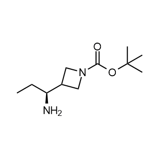 (S)-3-(1-氨基丙基)氮杂环丁烷-1-羧酸叔丁酯结构式