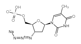 3′-叠氮基3′-脱氧胸苷5′-单磷酸钠盐结构式