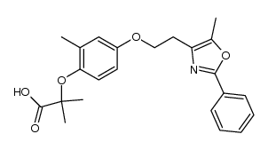 2-Methyl-2-{2-methyl-4-[2-(5-methyl-2-phenyloxazol-4-yl)ethoxy]phenoxy} Propionic Acid结构式