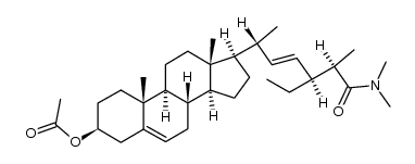 (3S,8S,9S,10R,13R,14S,17R)-17-((2R,6R,E)-7-(dimethylamino)-5-ethyl-6-methyl-7-oxohept-3-en-2-yl)-10,13-dimethyl-2,3,4,7,8,9,10,11,12,13,14,15,16,17-tetradecahydro-1H-cyclopenta[a]phenanthren-3-yl acetate结构式