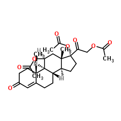 (11β)-3,20-Dioxopregn-4-ene-11,17,21-triyl triacetate结构式