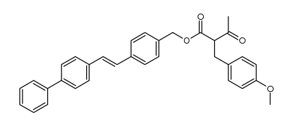 (E)-4-(2-([1,1'-biphenyl]-4-yl)vinyl)benzyl 2-(4-methoxybenzyl)-3-oxobutanoate Structure