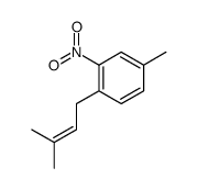 4-methyl-1-(3-methylbut-2-enyl)-2-nitrobenzene结构式