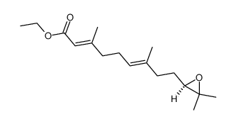(2E,6E)-9-((R)-3,3-Dimethyl-oxiranyl)-3,7-dimethyl-nona-2,6-dienoic acid ethyl ester结构式