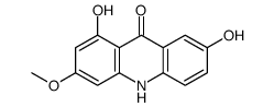 1,7-dihydroxy-3-methoxy-10H-acridin-9-one结构式