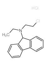 9H-Fluoren-9-amine,N-(2-chloroethyl)-N-ethyl-, hydrochloride (1:1) Structure