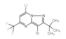 3-溴-2-叔丁基-7-氯-5-三氟甲基吡咯并[1,5-a]嘧啶结构式