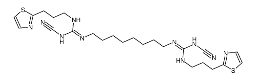 1-cyano-3-[8-[[N-cyano-N'-[3-(1,3-thiazol-2-yl)propyl]carbamimidoyl]amino]octyl]-2-[3-(1,3-thiazol-2-yl)propyl]guanidine结构式