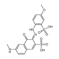 4-hydroxy-3-[(4-methoxy-2-sulphophenyl)azo]-6-(methylamino)naphthalene-2-sulphonic acid结构式