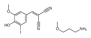 2-[(4-hydroxy-3-iodo-5-methoxyphenyl)methylidene]propanedinitrile,3-methoxypropan-1-amine Structure