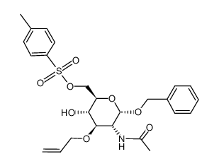 benzyl 2-acetamido-3-O-allyl-2-deoxy-6-O-tosyl-α-D-glucopyranoside结构式