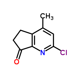 2-氯-4-甲基-5,6-二氢-7H-环戊二烯并[b]吡啶-7-酮结构式