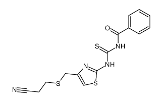 3-[[[2-(3-benzoylthioureido)-4-thiazolyl]methyl]thio]propionitrile Structure