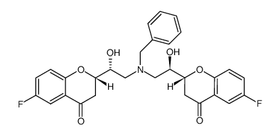 N-benzyl-N-[(R,R)-1-hydroxy-2-(6-fluoro-chroman-4-one-2-yl)]-N-[(S,R)-1-hydroxy-2-(6-fluoro-chroman-4-one-2-yl)]-amine结构式