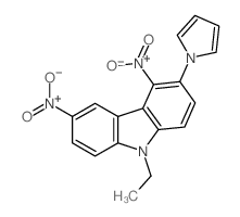 9H-Carbazole,9-ethyl-4,6-dinitro-3-(1H-pyrrol-1-yl)-结构式