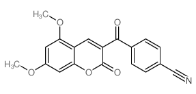 Benzonitrile,4-[(5,7-dimethoxy-2-oxo-2H-1-benzopyran-3-yl)carbonyl]- Structure