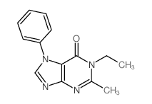 1-ethyl-2-methyl-7-phenyl-purin-6-one结构式