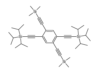 1,4-bis(triisopropylsilylacetylene)-2,5-bis(trimethylsilylacetylene)benzene Structure