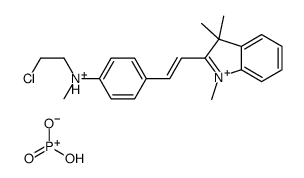 2-[2-[4-[(2-氯乙基)甲基氨基]苯基]乙烯基]-1,3,3-三甲基-3H-吲哚翁磷酸盐结构式