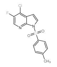 4-氯-5-氟-1-[(4-甲基苯基)磺酰基]-1H-吡咯并[2,3-b]吡啶结构式