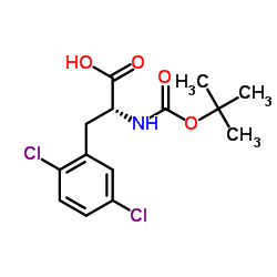 2,5-Dichloro-N-{[(2-methyl-2-propanyl)oxy]carbonyl}-D-phenylalanine结构式