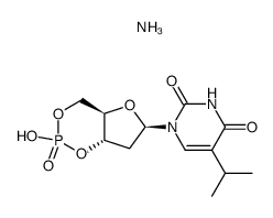 5-isopropyl-2'-deoxyuridine 3',5'-cyclic monophosphate ammonium salt Structure