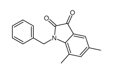 1-benzyl-5,7-dimethylindole-2,3-dione Structure