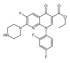 ethyl 1-(2,4-difluorophenyl)-6-fluoro-4-oxo-7-piperazin-1-yl-1,8-naphthyridine-3-carboxylate Structure