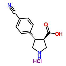 (TRANS)-4-(4-CYANO-PHENYL)-PYRROLIDINE-3-CARBOXYLIC ACID-HCL Structure