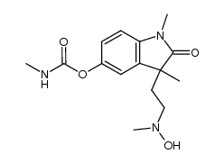 3-[2-(N-hydroxy-N-methylamino)ethyl]-1,3-dimethyl-5-(N-methylcarbamoyloxy)indol-2-(3H)-one结构式