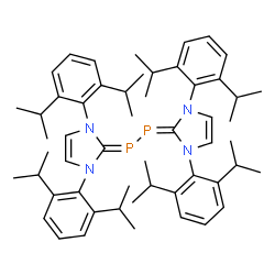 1,2-双[1,3-双(2,6-二-异丙基苯基)咪唑-2-亚甲基]二膦结构式