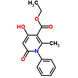 1,6-二氢-4-羟基-2-甲基-6-氧代-1-苯基-3-吡啶羧酸乙酯结构式