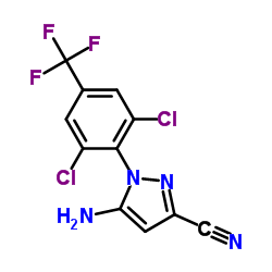 5-氨基-3-氰基-1-(2,6-二氯-4-三氟甲基苯基)吡唑结构式