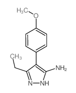 5-Ethyl-4-(4-methoxy-phenyl)-2H-pyrazol-3-ylamine结构式